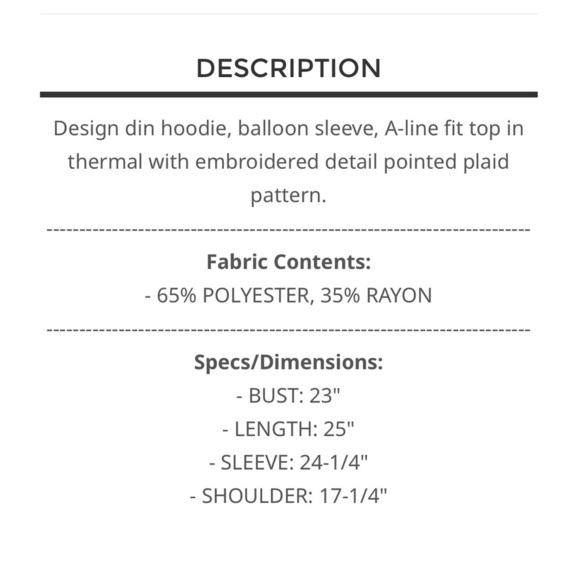 POL ❤️ Plaid Thermal Hoodie with Floral Embroidery - Picture 5 of 5